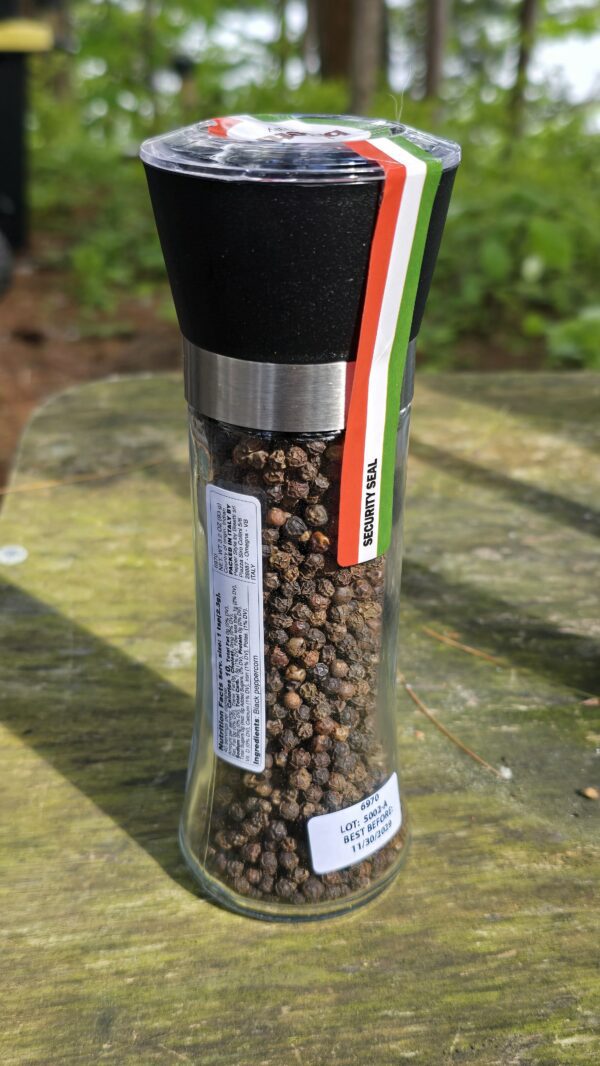 Bisetti Imported Black Peppercorns Grinder – Product of Italy
