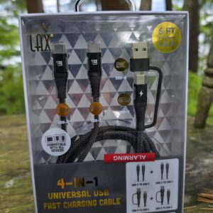 4-in-1 Universal USB Fast Charging Cable – 6ft (1.8m)