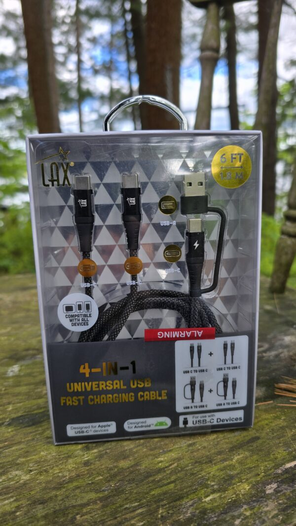 4-in-1 Universal USB Fast Charging Cable – 6ft (1.8m)